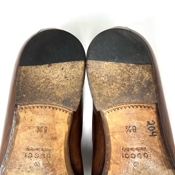 AUTHENTIC! Gucci Brown Leather Suede Slip On Loafers Size 8.5 - Picture 9 of 12